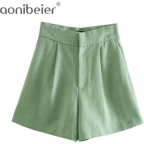 Женские завышенные шорты Aonibeier China At AliExpress