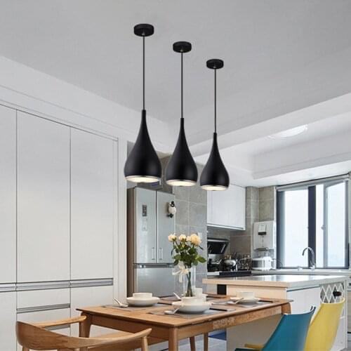 Bar Modern Pendant Lighting Black Pendant Lights Kitchen Island Light Study Bedroom Home Pendant Room Ceiling Lamp Include Bulb