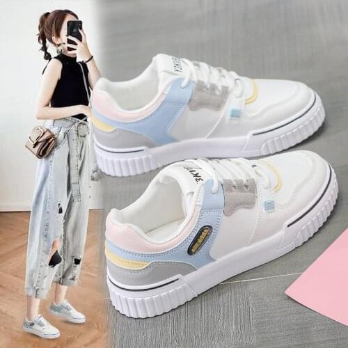 White shoes casual sports female student shoes running fitness and leisure sports Korean platform platform shoes womens shoes