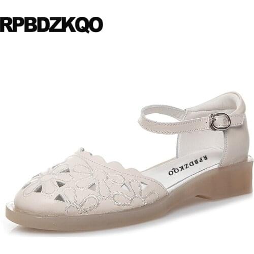Beige Designer Casual Large Size Shoes Female Big Ladies Black Comfortable Closed Toe Plus Women Sandals Flat Summer 2021 White