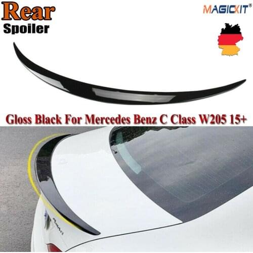 MagicKit Gloss Black Trunk Spoiler Wing For 15-20 Mercedes W205 C Class 4dr AMG Sedan