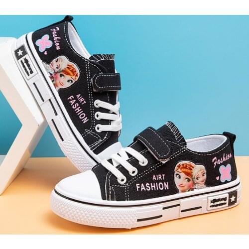 Disney Sneakers Frozen Elsa Children Canvas Shoes Girls Breathable Boots Fashion Kids Shoes for Boys Casual Shoes Student