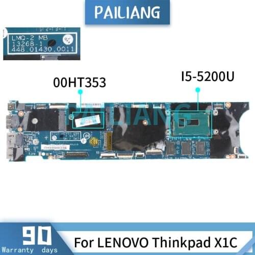 For LENOVO Thinkpad X1C I5-5200U Mainboard FRU:00HT353 13268-1 With 8GB RAM Laptop motherboard tested OK
