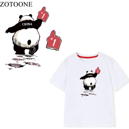 Iron on Transfer Animal Patches for Clothing Thermo Transfer Boxing Panda Patches Badge Sticker on Clothes T-shirt DIY Appliques