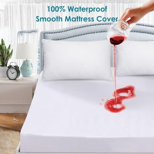 160X200cm Smooth Waterproof Mattress For Box Spring Mattress Cover BedBug Proof and Hypoallergenic Fitted Sheet