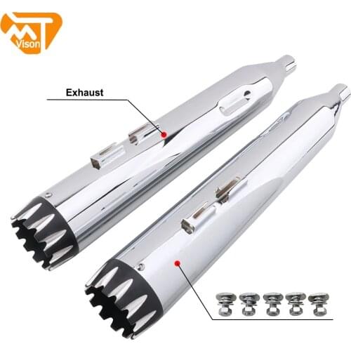 Motorcycle Exhaust Pipe Muffler Slip-On For Harley Touring Bagger Models Dresser Road King Electra Glide Street Glide 1995-2016