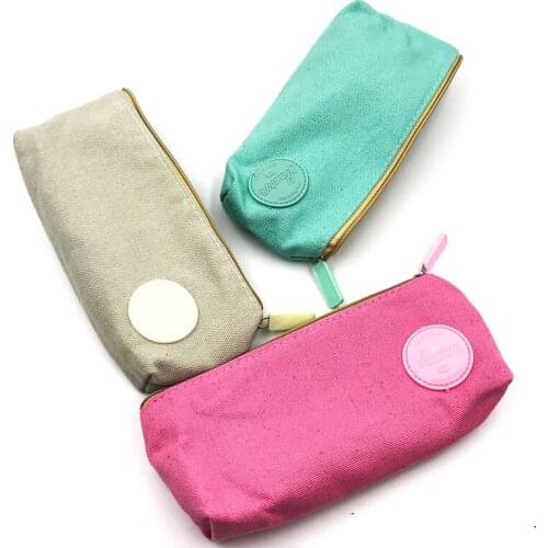 Canvas Pencil Case Bag Office School Supplies for Girls Kawaii Pen Box Stationery School Pencil Pouches 1pc