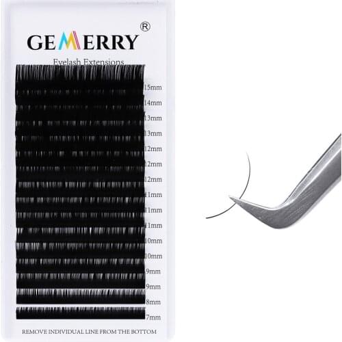 Gemerry 16 lines Classic Individual Eyelash Extensions for Professional Lash Building C/CC/D/DD Faux Mink Hand Made Fake Lashes