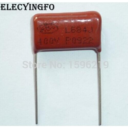 50pcs CBB capacitor 684 400V 684J 0.68uF 680nF P20 CL21 Metallized Polypropylene Film Capacitor