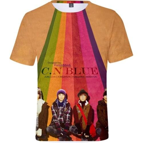 Kpop CNBLUE 3D T shirt Women/Men Summer Korean Short sleeve Tshirt T-shirt fashion Plus Size T shirts Tops k-pop clothes