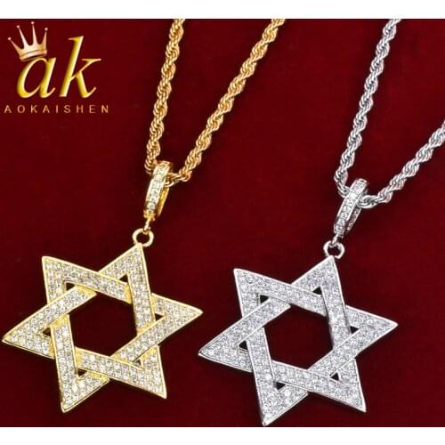 Star Pendant Gold Color Cubic Zircon Hip Jewelry For Women
