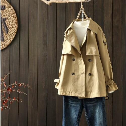 LOKEDIKE Women's Double Breasted Trench Coats