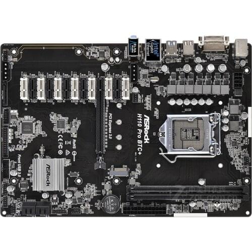 Used ASRock H110 PRO BTC+ Mining motherboard LGA 1151 DDR4 13 PCIE Desktop PC sales mainboard