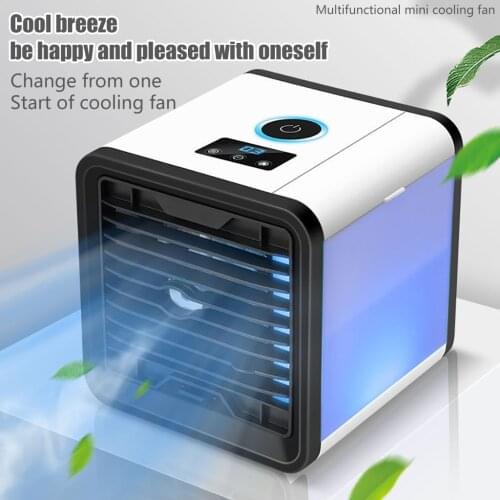 Mutifunctional Mini Cooling Fan Air Cooler 7 Colors LED USB Personal Space Cooler Fan Car Air Conditioner Refrigeration Fan
