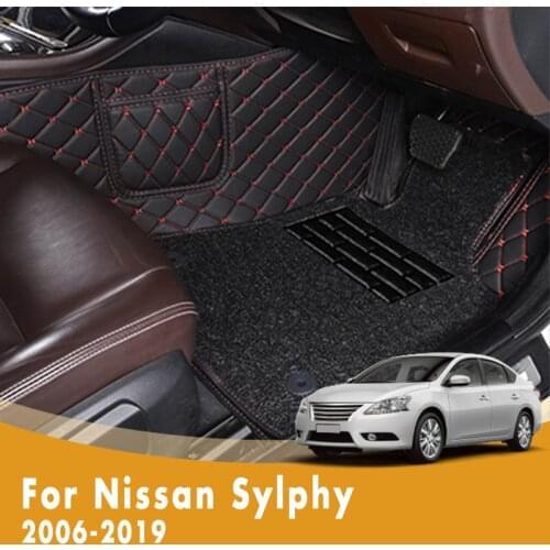 RHD Layer Wire Loop Carpets Car Floor Mats For Nissan Sylphy 2019 2018 2017 2016 2015 2014 2013 2012 2011 2009 2008 2007 2006