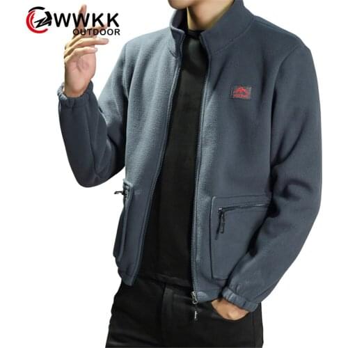 WWKK Men Outdoor Trekking Winter Keep Warm Ski Coats Hunting Overcoats Camping Hiking Jackets Clothing Sport Polar Fleece Jacket