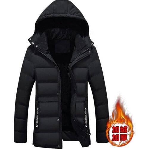 Winter Jacket Mens Thicken Warm Parkas Hooded Fleece Coat Man Brand Outwear Hooded Cotton-padded Jacket Male Jaqueta Masculina
