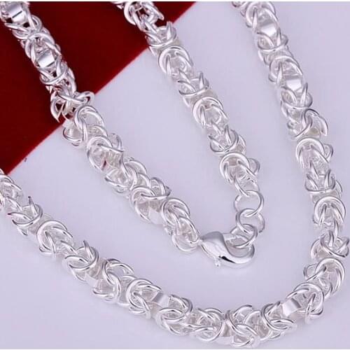 N061 Hot Sale Free Shipping Silver Fine Jewelry,Wholesale 925-Sterling-Silver Charms Fashion Dragon Head Shrimp Lock Necklace