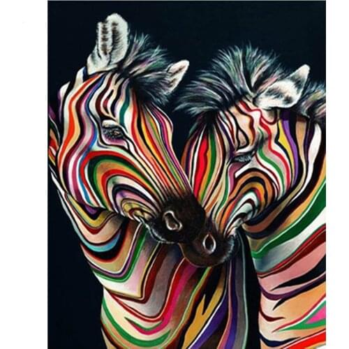 DIY Painting By Numbers Color Zebra Kit Oil Coloring By Number Animal Wall Art Picture Canvas Paintings Home Decoration Gift