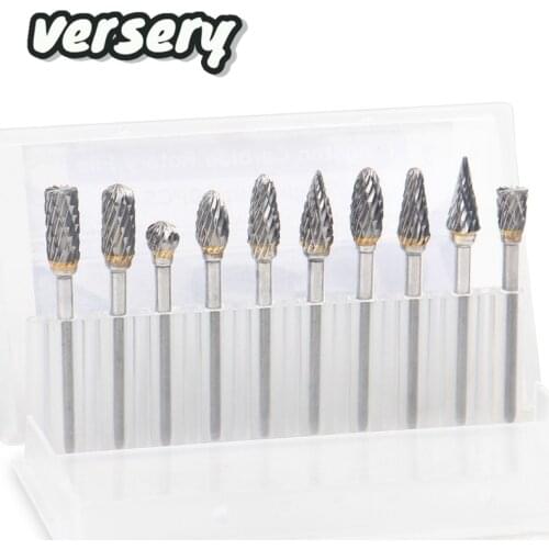 Free Shipping 10PCS 3mm Shank Double-Cut Tungsten Carbide Rotary Burr Set Milling Cutter Tools For Copper Aluminum Wood Grinding