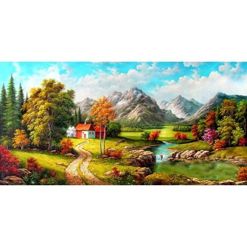 A14731 11CT/14CT/18CT/25CT/28CT oil street patterns Counted Cross Stitch DIY Cross Stitch Kits Embroidery Needlework Sets