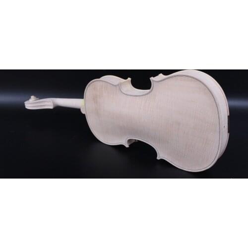 Unfinished Violin 4/4 Full Size White violin One piece flame maple Spruce wood Hand Made Violin Kit #3138