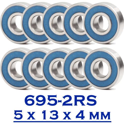 695RS Bearing 10PCS 5x13x4 mm ABEC-3 Hobby Electric RC Car Truck 695 RS 2RS Ball Bearings 695-2RS Blue Sealed