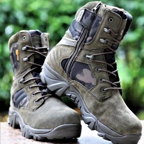 Plus Size EU37-47 Winter Outdoor Men Hiking Shoes Breathable Tactical Combat Army Desert Training Anti-Slip Trekking Climb Boots