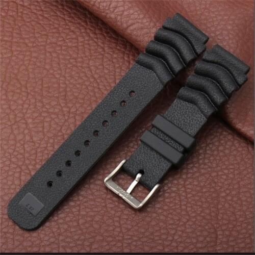 Rubber strap 20mm 22mm Black Silicone Rubber Strap for Prospex Ananta Diver Scuba For/SEIKO DIVERS Watch Men Watch Band