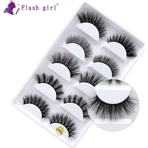 Flash girl F860 lashes 6 model 5pais 3D mink Eye Lashes beautiful false Eyelashes