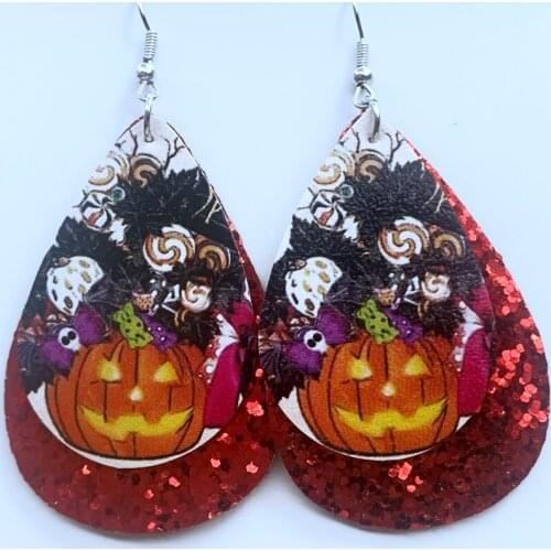 Joker Earrings Gnomes Earrings Halloween Earrings Pumpkin Earrings Two Layers Glitter Earrings Christmas Santa Earrings