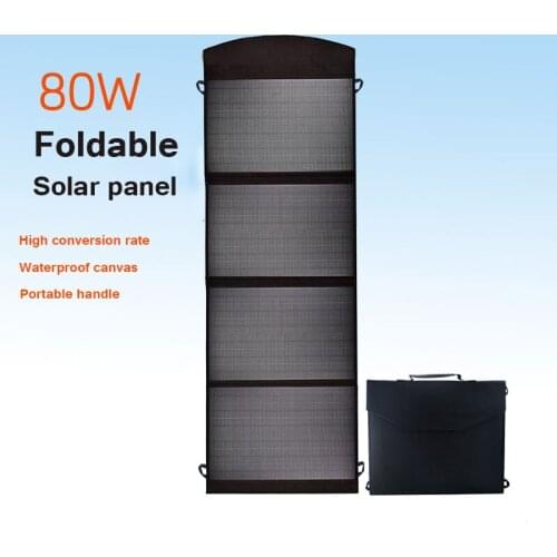 Foldable Solar Panel 18V 80W Dual USB DC Output Charger for mobile phone laptop 12V Car Battery