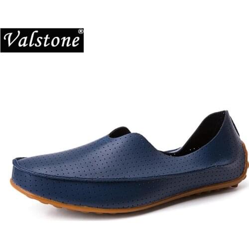 Valstone Breathable Men Casual Loafers Summer Fashion Soft Male Flats Shoes Light Handmade Moccasins Slip-on Large Size 36-47