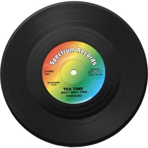 6pieces / Set Spinning Retro Vinyl Disc Drink Coasters