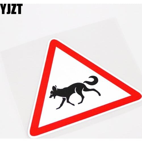 YJZT 13CM*11.3CM Funny Animal Warning Mark Car Sticker PVC Decal Accessories 13-0812