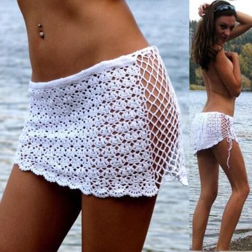 2019 Women Sexy Mini Skirts Mesh Lace Hot Summer Casual High Waist Short Beach Ladies Femme Costume Fashion White Solid New Sale