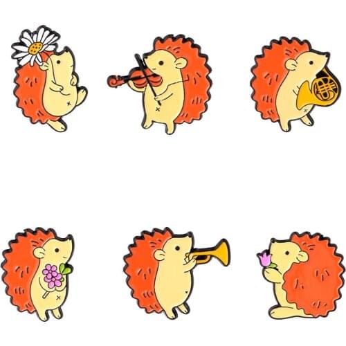 Cartoons Anime Hedgehog Lapel Pins Womens Enamel Badges Fashion Metal Decorative Brooches For Backpack Mini Hijab Pins Jewelry