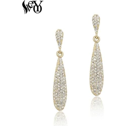 VEYO Classic Full of Rhinestone Drop Earrings For Women Zinc Alloy Romantic Earring Broncos Fashion Earrings Wholesale