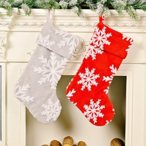 1pc Christmas Decoration Snowflake Christmas Stocking Pendant 2022 Christmas Gift Kids Gift Bag New Year 50*22cm