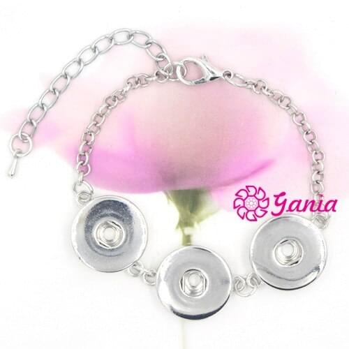 10pcs /lot New Arrival DIY Women Bracelet Interchaneable Jewelry Three Buttons Snap Bracelets for women gift Pulsera Bijoux