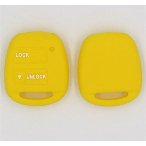 2PC silicone key cover case skin shell for TOYOTA RAV4 Land Cruiser Prado avensis Avalon Venza Camry Highlander remote keyless