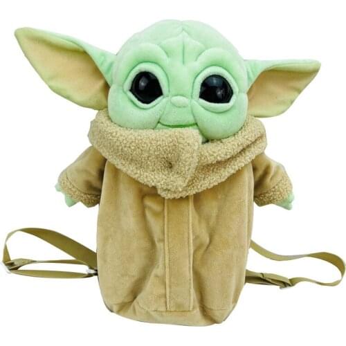 33CM 2021 New Large Capacity Star Wars Baby Yoda Animation Peripherals Childrens Plush Backpack Toys Birthday Christmas Present