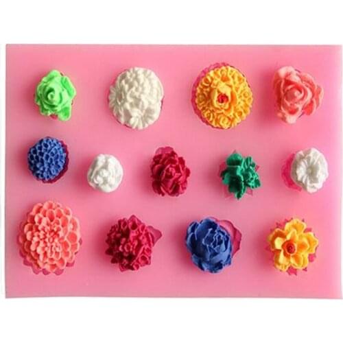 3D Flowers Chocolate Mold Series Peony Design Variety Jasmine Carnation Fondant Cake Silicone Molds DIY Cake Decoration Tools