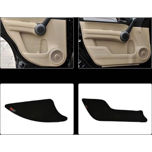 4pcs Fabric Door Protection Mats Anti-kick Decorative Pads For Honda CRV 2007-2010