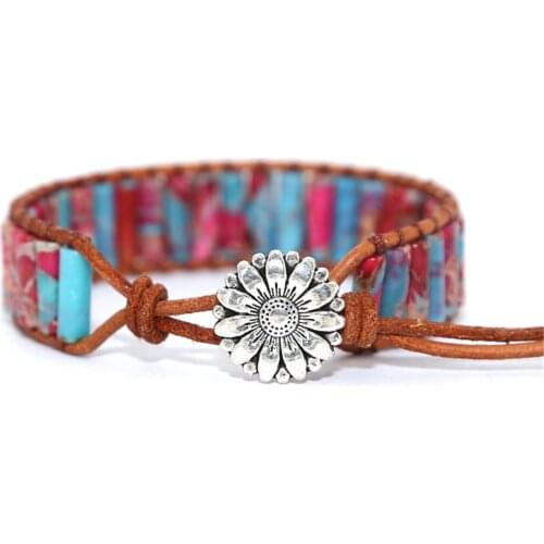 7 Chakra Bracelets Handmade Colorful Bracelet Chakra Beads Stone Leather Wrap Bangle Jewelry Gifts TT@88