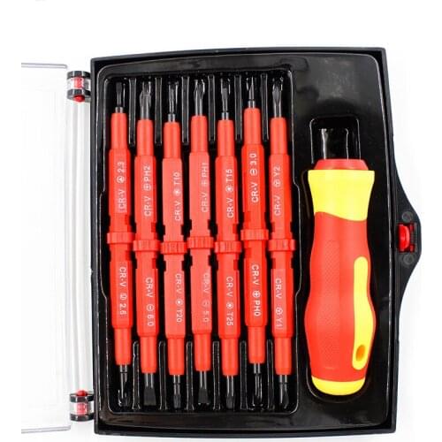8 Pcs Insulated Screwdriver Set Screw Driver Bit Magnetic Phillips Slotted Screwdrivers Screw Holder Repair Tool