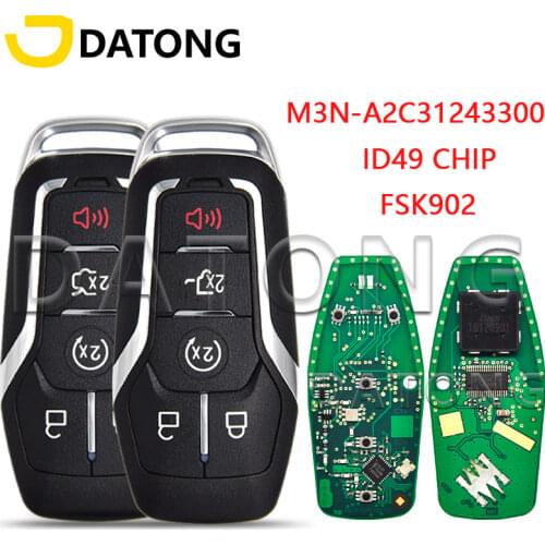 Datong World Car Remote Key For Ford Fusion Explorer edge Mustang 2013-2017 FSK902 M3N-A2C31243300 ID49Hitag Promixity Smart Key