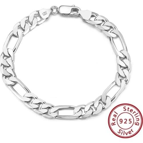 BOCAI Real S925 Cilver Chain 2021 Trend Figaro Mens and Womens Bracelets Carousel Chain