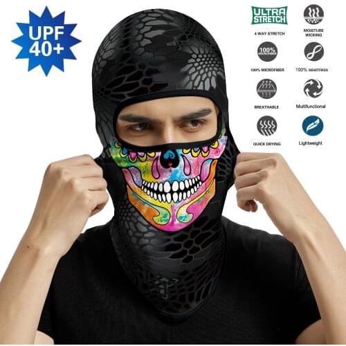 Day of The Dead Cool Balaclava Tyohon Masks Bandana Scarf Women Windproof Headscarf Breathable Motorcycle Face Mask Helmet Liner