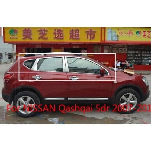 For Nissan Qashqai 5dr 2007 2008 2009 2010 2011 2012 2013 2014 High Quality Stainless Steel Car Window Trim Strip (16pcs)
